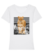 Learn to fight alone Tricou mânecă scurtă guler larg fitted Damă Expresser