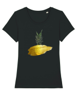 Golden Pineapple Tricou mânecă scurtă guler larg fitted Damă Expresser