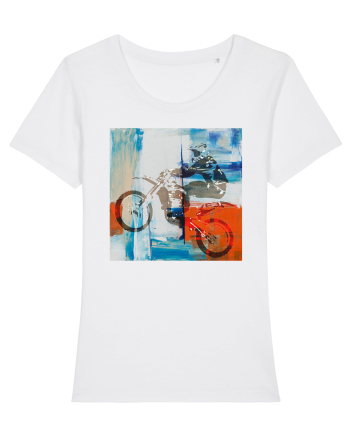 Dirt Bike painting White