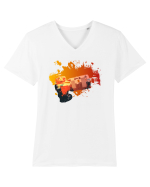 Orange Camera Tricou mânecă scurtă guler V Bărbat Presenter