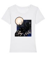Stay Wild Tricou mânecă scurtă guler larg fitted Damă Expresser