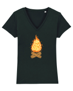 Camping Addict Tricou mânecă scurtă guler V Damă Evoker