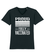 Proud Fully Vaccinated  Tricou mânecă scurtă guler V Bărbat Presenter