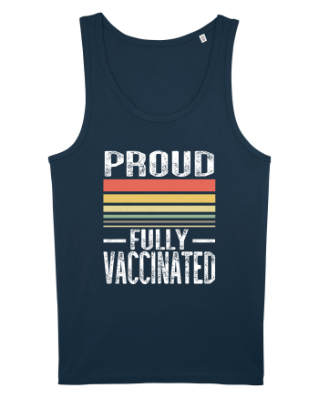 Proud Fully Vaccinated Sunset Navy
