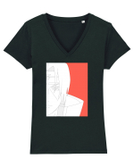 Naruto - Itachi Uchiha sketch  Tricou mânecă scurtă guler V Damă Evoker