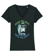 Ridin' The Wave Until The Grave Tricou mânecă scurtă guler V Damă Evoker