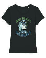 Ridin' The Wave Until The Grave Tricou mânecă scurtă guler larg fitted Damă Expresser