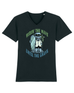 Ridin' The Wave Until The Grave Tricou mânecă scurtă guler V Bărbat Presenter