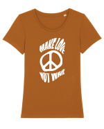 Make Love Not War Tricou mânecă scurtă guler larg fitted Damă Expresser