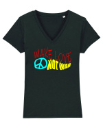Make Love Not War Tricou mânecă scurtă guler V Damă Evoker