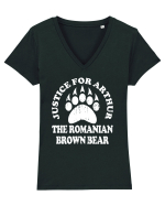 Justice For Arthur The Romanian Brown Bear Tricou mânecă scurtă guler V Damă Evoker