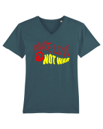 Make Love Not War 5 Tricou mânecă scurtă guler V Bărbat Presenter