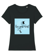 Free Your Mind Tricou mânecă scurtă guler larg fitted Damă Expresser