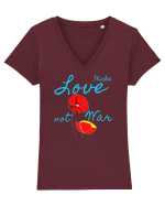 Make Love Not War 7 Tricou mânecă scurtă guler V Damă Evoker