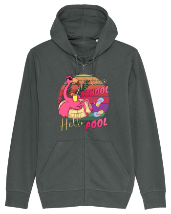 Adios School Hello Pool Teacher Student Life Sunset  Summer Tee Anthracite