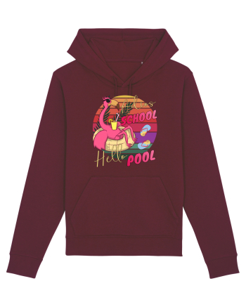 Adios School Hello Pool Teacher Student Life Sunset  Summer Tee Burgundy