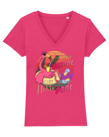 Adios School Hello Pool Teacher Student Life Sunset  Summer Tee Raspberry