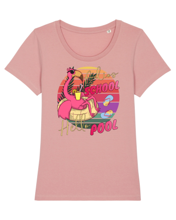 Adios School Hello Pool Teacher Student Life Sunset  Summer Tee Canyon Pink