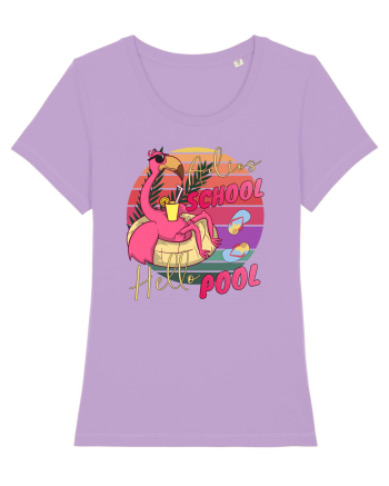 Adios School Hello Pool Teacher Student Life Sunset  Summer Tee Lavender Dawn