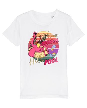 Adios School Hello Pool Teacher Student Life Sunset  Summer Tee White