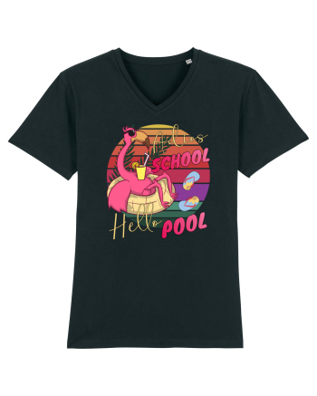 Adios School Hello Pool Teacher Student Life Sunset  Summer Tee Black