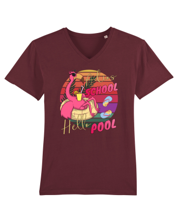 Adios School Hello Pool Teacher Student Life Sunset  Summer Tee Burgundy