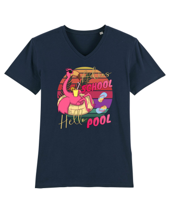 Adios School Hello Pool Teacher Student Life Sunset  Summer Tee French Navy