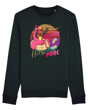 Adios School Hello Pool Teacher Student Life Sunset  Summer Tee Black