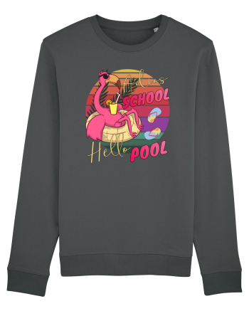 Adios School Hello Pool Teacher Student Life Sunset  Summer Tee Anthracite