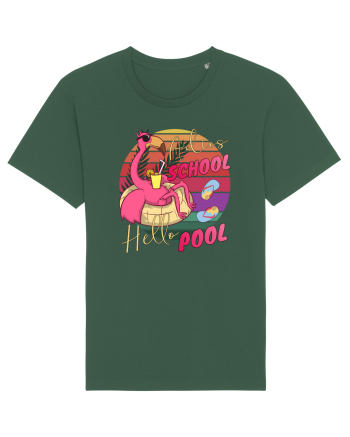 Adios School Hello Pool Teacher Student Life Sunset  Summer Tee Bottle Green
