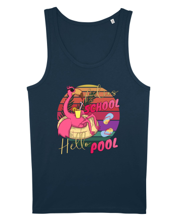 Adios School Hello Pool Teacher Student Life Sunset  Summer Tee Navy