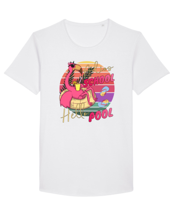 Adios School Hello Pool Teacher Student Life Sunset  Summer Tee White
