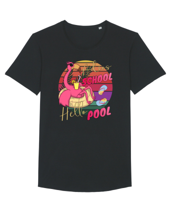Adios School Hello Pool Teacher Student Life Sunset  Summer Tee Black