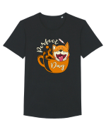 Ziua Perfecta Cafea Drumetie Catelul Shiba Inu Tricou mânecă scurtă guler larg Bărbat Skater