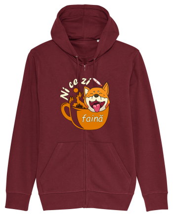Shiba Inu Caine Cafea Ni Ce Zi Faina Ardelean la Drumetie Burgundy