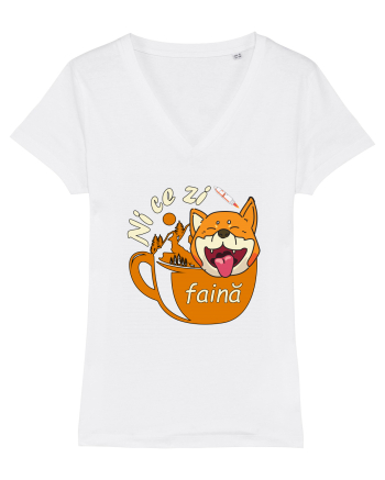 Shiba Inu Caine Cafea Ni Ce Zi Faina Ardelean la Drumetie White