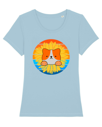 Tricou dragut de vara pentru iubitorii de animale Sky Blue