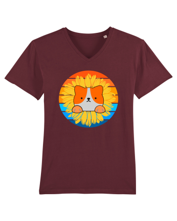 Tricou dragut de vara pentru iubitorii de animale Burgundy