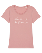 Cheer up buttercup Tricou mânecă scurtă guler larg fitted Damă Expresser