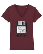 Loading - Please Wait Tricou mânecă scurtă guler V Damă Evoker