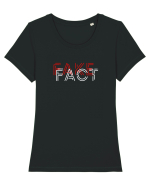 Fake Fact Tricou mânecă scurtă guler larg fitted Damă Expresser