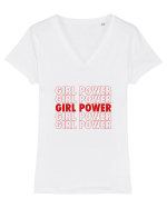 Girl Power Tricou mânecă scurtă guler V Damă Evoker