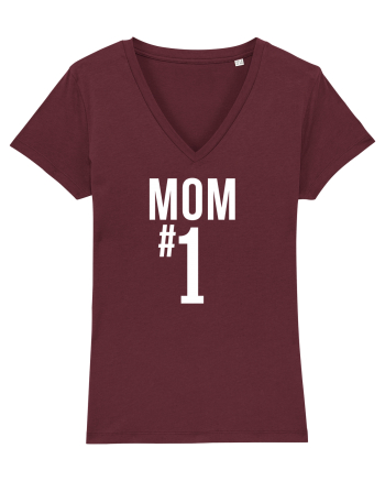 Number 1 mom Burgundy