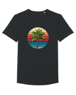 Palm Tree Vintage Tricou mânecă scurtă guler larg Bărbat Skater