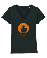 Corabie in lumina soarelui Tricou mânecă scurtă guler V Damă Evoker