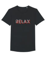 RELAX Tricou mânecă scurtă guler larg Bărbat Skater