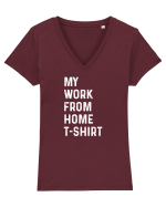 Work from home shirt Tricou mânecă scurtă guler V Damă Evoker