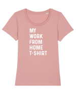 Work from home shirt Tricou mânecă scurtă guler larg fitted Damă Expresser