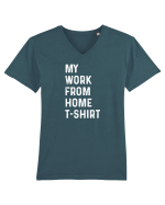 Work from home shirt Tricou mânecă scurtă guler V Bărbat Presenter