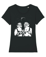 Cat and Dog  Astronauts Tricou mânecă scurtă guler larg fitted Damă Expresser